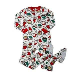 Carter's Festive Santa Kids Fleece Pajamas - Red, Green, White